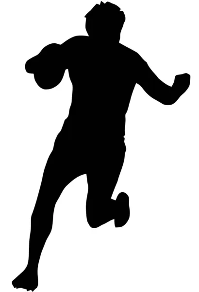 Спортивный силуэт - Блокировка бегущего по регби — стоковый вектор