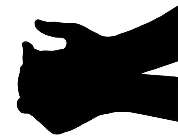 Silhouette vettoriale accattonaggio mani su bianco — Vettoriale Stock