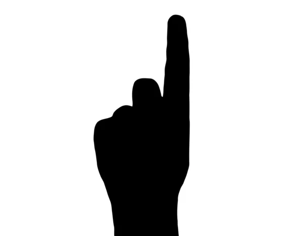 Silhueta Vector Finger-Up mão em branco — Vetor de Stock