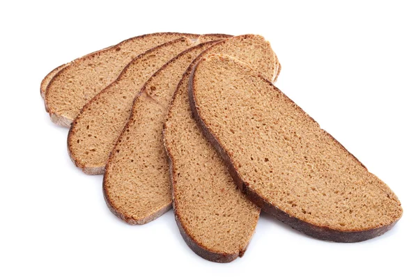 Sneetjes Brood Geïsoleerd Witte Achtergrond — Stockfoto