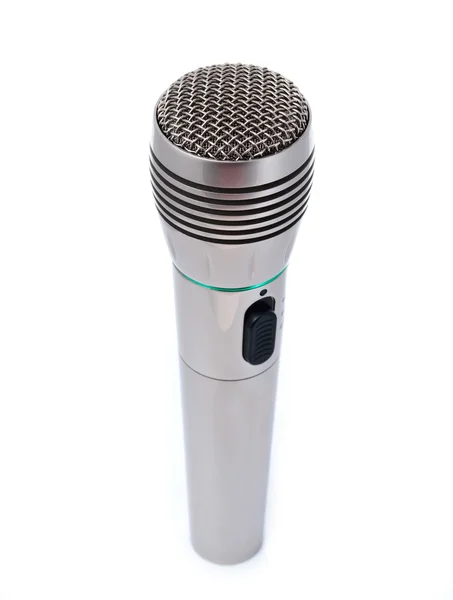 Microfone Isolado Fundo Branco — Fotografia de Stock