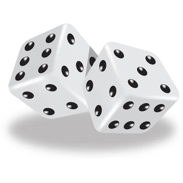 Two white vector dice — Stock Vector