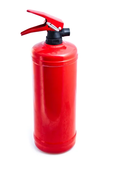 Röd Brandsläckare Vit Bakgrund — Stockfoto