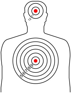 The target for shooting at a silhouette of a man clipart