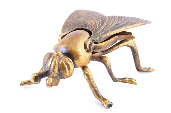 金色烟灰缸苍蝇的形式 — 图库照片