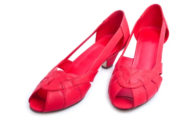Sapatos Vermelhos Isolados Fundo Branco — Fotografia de Stock