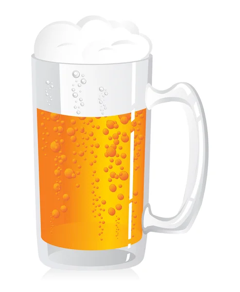 stock vector Detailed vector illustration of a glass of beer