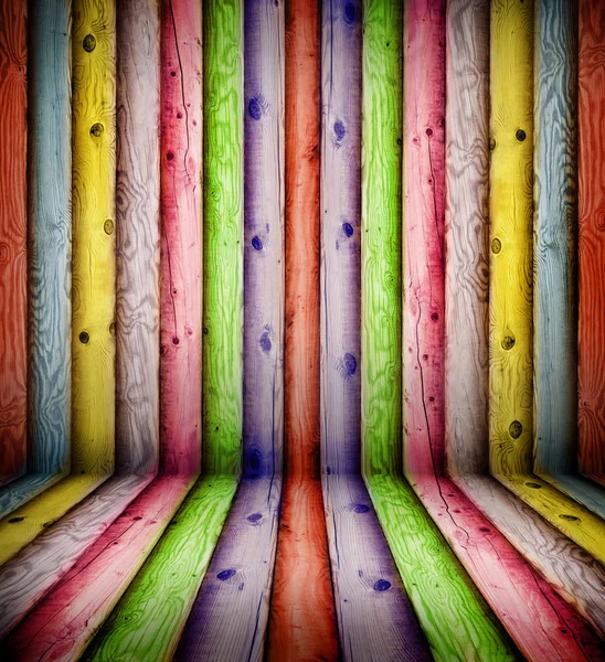 stock image Colorful wooden wall