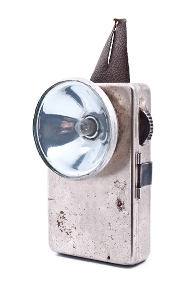 生锈的口袋里只古老的手电筒 — 图库照片