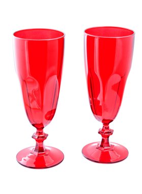 Two red wine glasses clipart