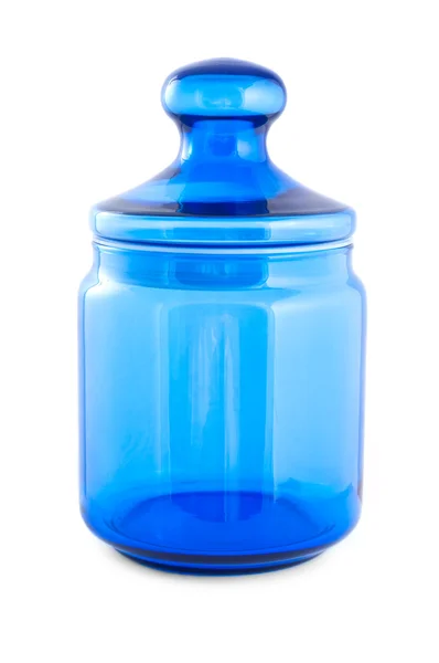 Blue glass jar — Stock Photo, Image