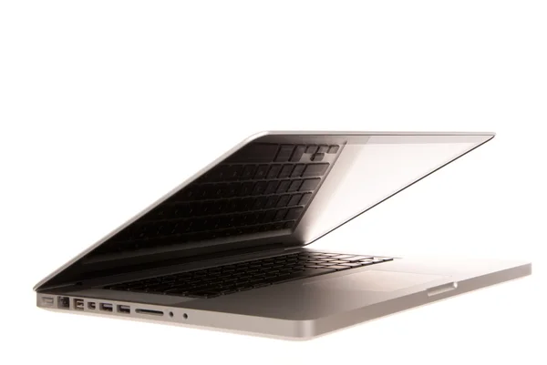 Opened laptop computer side view — Stock Photo, Image