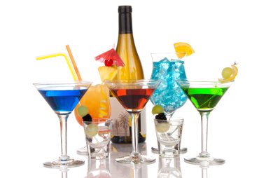 Most popular alcoholic cocktails drink composition clipart