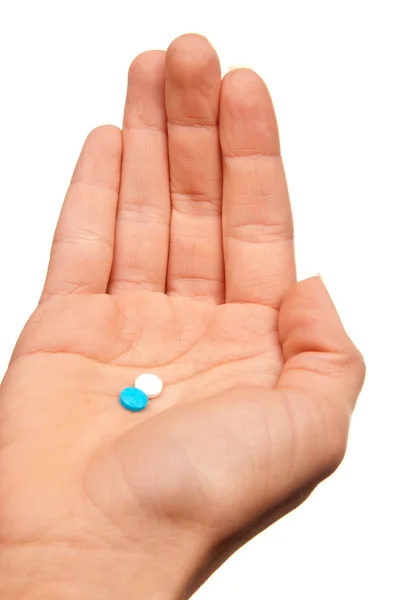 Tabletten in de hand — Stockfoto