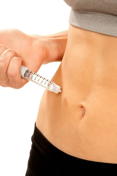 Le donne con diabete fanno iniezioni di insulina — Foto Stock