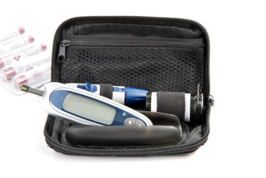 Diabetic Glucometer Blood sugar or glucose level clipart