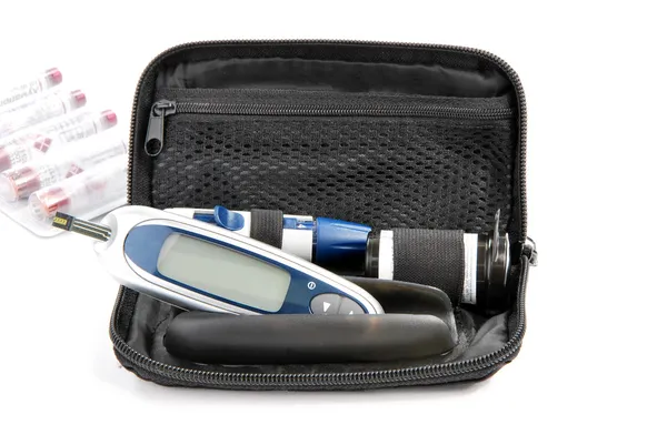 Diabetic Glucometer Blood sugar or glucose level — Stock Photo, Image