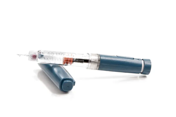 Insuliny strzykawka pióro wtryskiwacz humalog kwik długopis — Zdjęcie stockowe