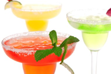 Popular Margarita cocktails row clipart