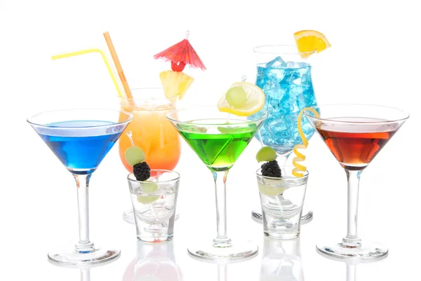 Vários tipos de álcool Cocktails — Fotografia de Stock