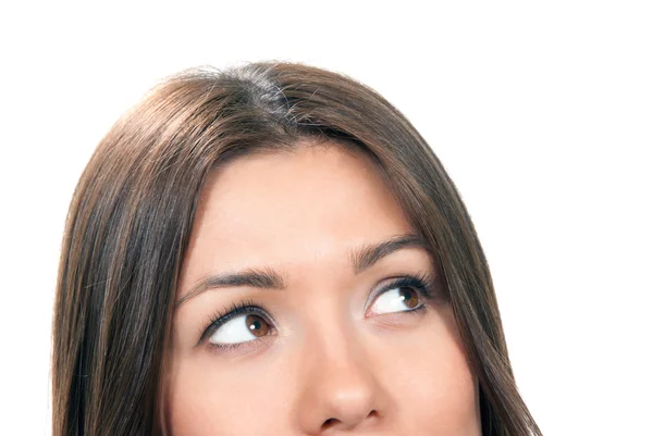 Mooie jonge vrouw gezicht close-up samenstelling — Stockfoto