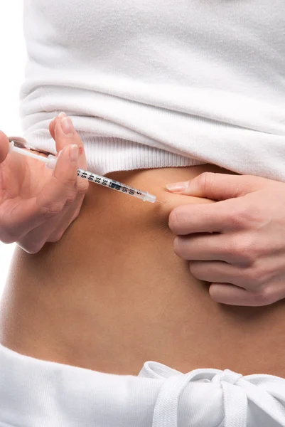 Insuline afhankelijke diabetes injectie schot — Stockfoto