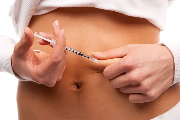 Insüline bağımlı diyabet iğne vurdu — Stok fotoğraf