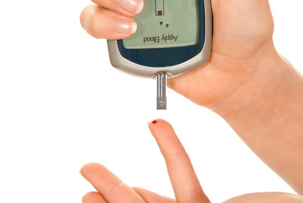 Diabetes measure glucose level blood test — Stock Photo, Image