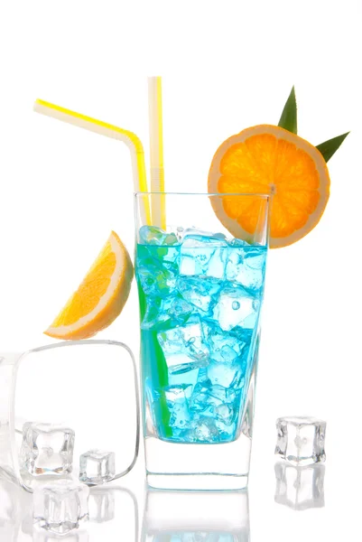 Blue hawaiian lagoon curacao cocktail — Stock Photo, Image