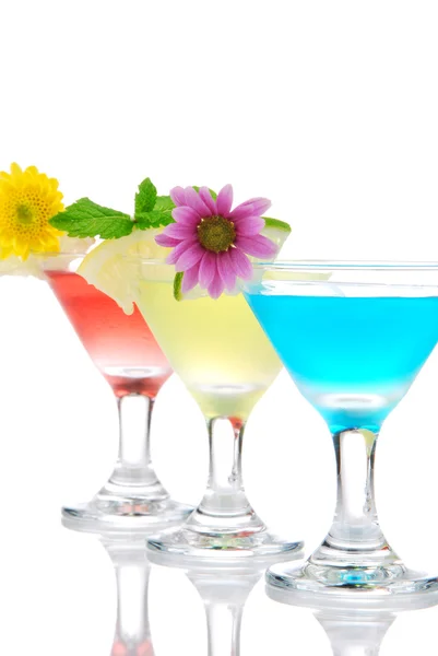 Cocktails martini row with vodka — Stock Photo, Image