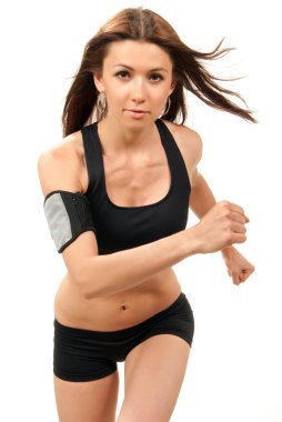 Fitness woman on diet jogging, running, walking in gym