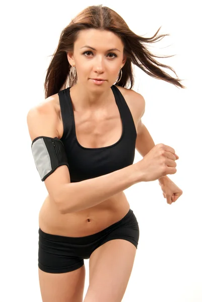 Fitness woman on diet jogging, running, walking in gym — Stock Photo, Image