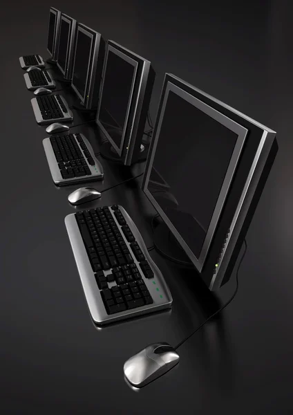Elegante Computereinstellung — Stockfoto