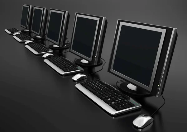 Elegante computer setup — Stockfoto