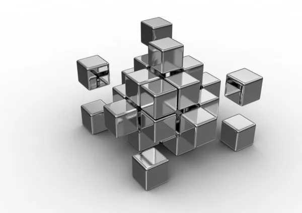 stock image Scattered cubic boxes