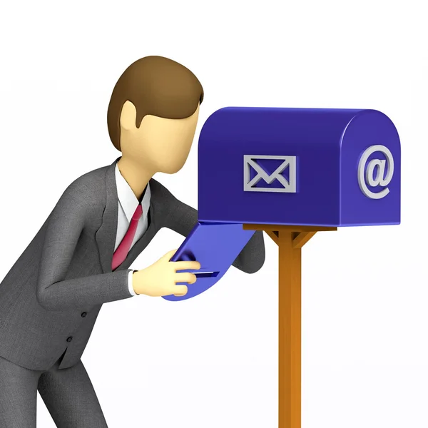 Businessman checking his mailbox — Stock Photo, Image