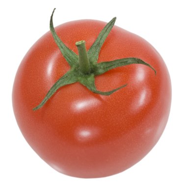 Red tomato with a green stick clipart