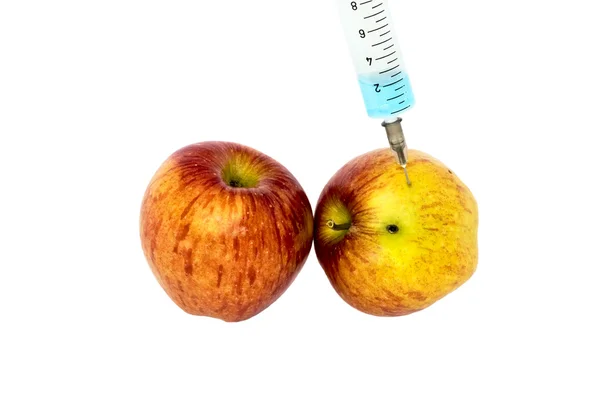 Яблоки и лекарства — стоковое фото