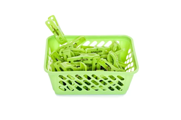 Zelený clothespin — Stock fotografie