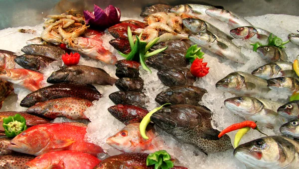 Fish Lying Table Ice Restaurant — Stock Photo, Image