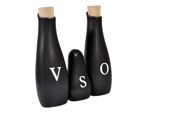 Botellas de cerámica originales con letras S.O.V. —  Fotos de Stock