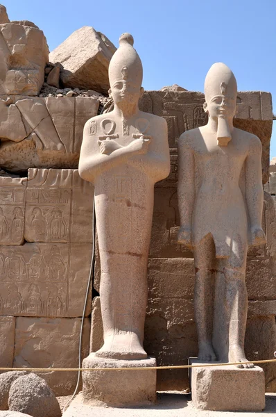 stock image The Egyptian statues in the Karnaksky temple