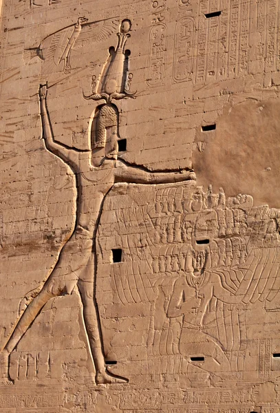 Fragment de mur dans le temple égyptien — Photo