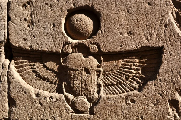 埃及寺庙的墙壁的片段 免版税图库图片