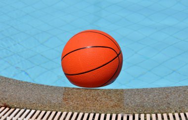 Ball for basketball in pool water clipart