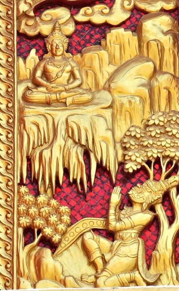 仏教のフレスコ画 — ストック写真