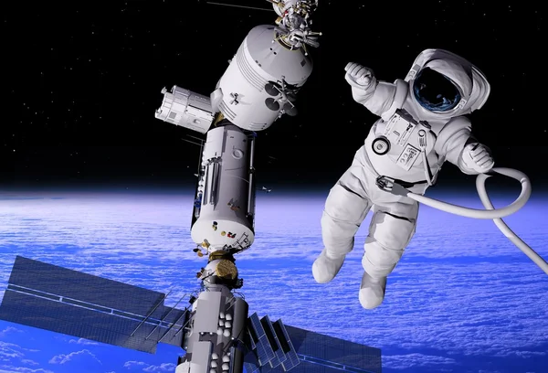 Астронавт в космосе — стоковое фото
