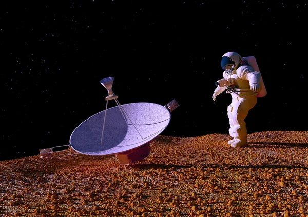 Космонавт на заднем плане — стоковое фото