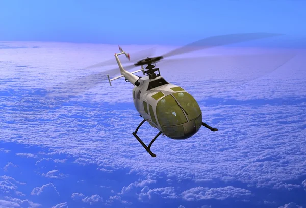 空の民間ヘリコプター — ストック写真