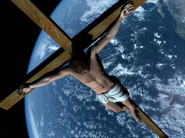Cristo Contexto Planeta — Fotografia de Stock